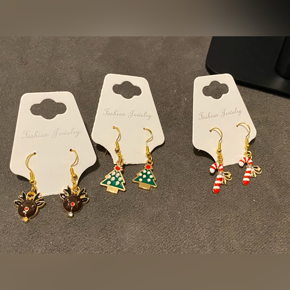 Reindeer Candy tree earrings cute fashion jewelry Christmas holiday woman New